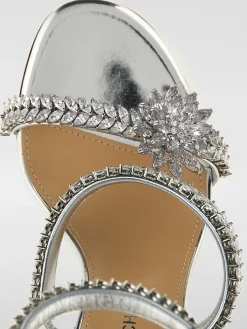 Sandalo Mach&Mach in vernice laminata con fettucce gioiello