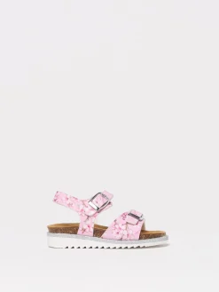 Sandalo Monnalisa in pelle sintetica con stampa floreale