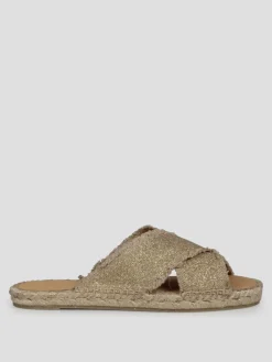 Sandalo Palmera Castañer in canvas lamè