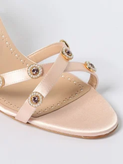 Sandalo Pelysaka Manolo Blahnik in raso con strass