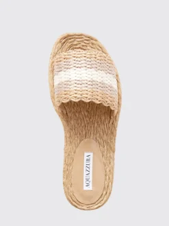 Sandalo Playa Aquazzura in rafia intrecciata