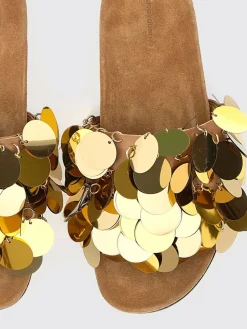 Sandalo Rabanne in pelle con paillettes