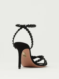 Sandalo Tequila Aquazzura in camoscio con strass