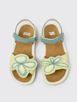 Sandalo Twins Camper in pelle con applicazione