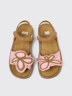 Sandalo Twins Camper in pelle con applicazione