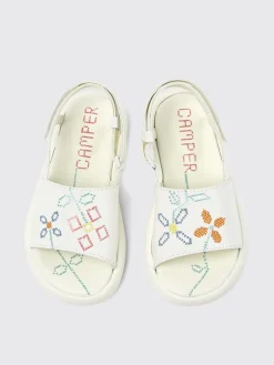 Sandalo Twins Camper in pelle con stampa floreale