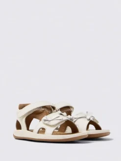 Sandalo Twins Camper in pelle con fiocchi applicati