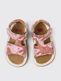 Sandalo Twins Camper in pelle stampata