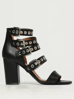 Sandalo Via Roma 15 in camoscio con occhielli metallici