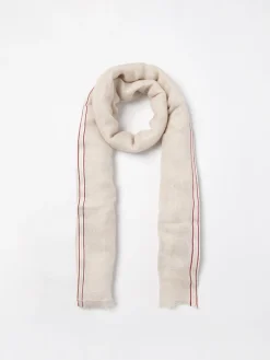 Sciarpa Brunello Cucinelli in misto lino e cashmere con righe jacquard