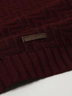 Sciarpa di lana a coste con logo Paolo Pecora