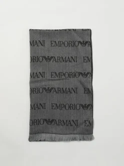 Sciarpa Emporio Armani in lana vergine con logo jacquard