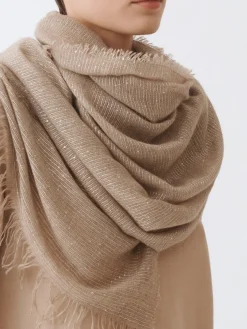 Sciarpa Fabiana Filippii in cashmere e seta con paillettes ricamate
