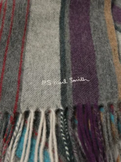 Sciarpa PS Paul Smith in lana a righe multicolor