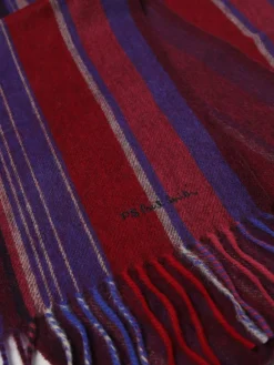 Sciarpa PS Paul Smith in lana a righe multicolor