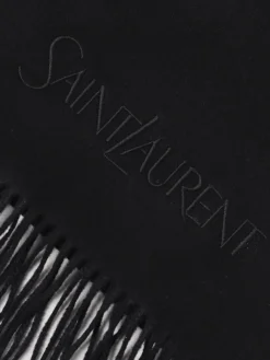 Sciarpa Saint Laurent in cashmere con logo ricamato