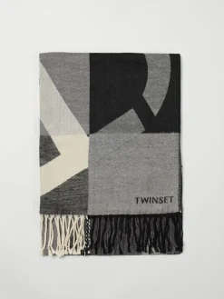 Sciarpa Twinset in misto viscosa con logo all over