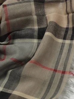 Sciarpa Welton Barbour in cotone e lino stampa tartan