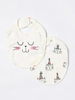 Set 2 bavaglini Stella McCartney Kids in cotone con gattini stampati