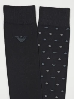 Set 2 paia di calze Emporio Armani Underwear in cotone stretch