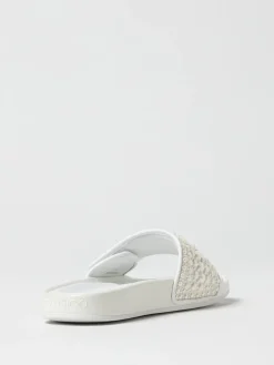 Sliders Fitz Jimmy Choo in mesh con perle cabochon