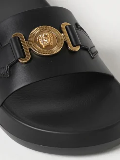 Sliders Versace in pelle con Medusa