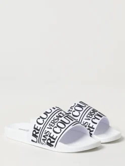 Sliders Versace Jeans Couture in gomma con logo all over
