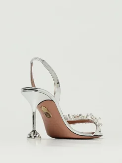 Slingback Aquazzura in vernice laminata con cristalli