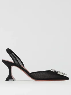Slingback Begum Amina Muaddi in mesh con fibbia gioiello