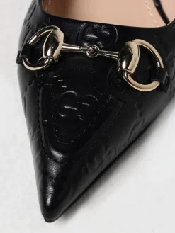 Slingback GG Gucci in pelle con monogram goffrato