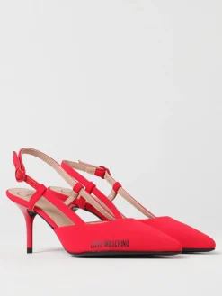 Slingback Love Moschino in camoscio
