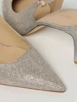 Slingback Power Stuart Weitzman in tessuto laminato