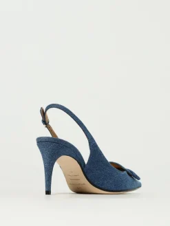 Slingback Sergio Rossi in denim di cotone
