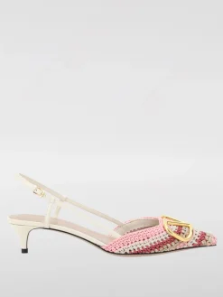 Slingback VLogo Signature Valentino Garavani in viscosa crochet e pelle