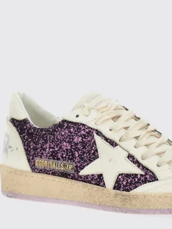 Sneakers Ball Star Golden Goose in pelle used e glitter
