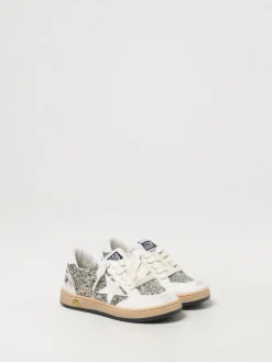 Sneakers Ball Star Golden Goose in pelle used e tessuto glitter