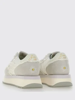 Sneakers Big Stargirl SUN68 in camoscio e canvas sfrangiato