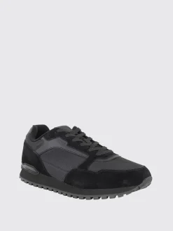 Sneakers Boss in camoscio e mesh
