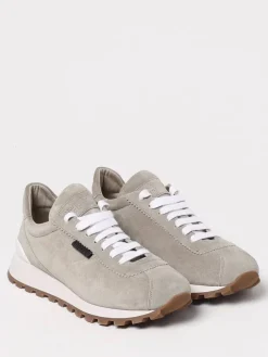 Sneakers Brunello Cucinelli in camoscio con monile