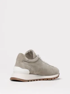 Sneakers Brunello Cucinelli in camoscio con monile applicato