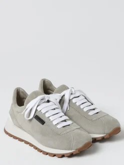 Sneakers Brunello Cucinelli in camoscio con monile