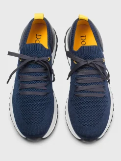 Sneakers Doucal's in viscosa stretch e pelle martellata