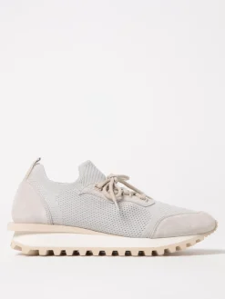 Sneakers Eleventy in camoscio e maglia stretch