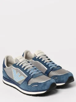 Sneakers Emporio Armani in camoscio e mesh