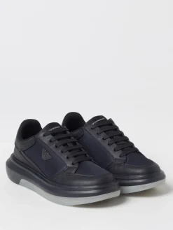 Sneakers Emporio Armani in pelle sintetica saffiano e nylon