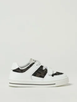 Sneakers Fendi in pelle e misto cotone jacquard