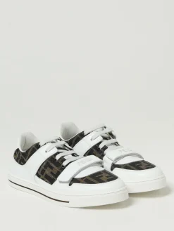 Sneakers Fendi in pelle e misto cotone jacquard
