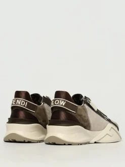 Sneakers Flow Fendi in camoscio e cotone con monogram FF jacquard