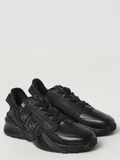 Sneakers Flow Fendi in pelle e tessuto FF jacquard