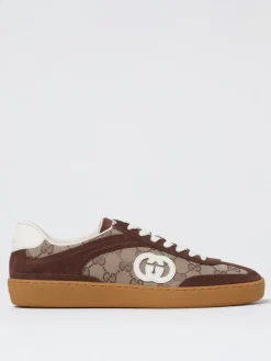 Sneakers G75 Gucci in camoscio e canvas jacquard